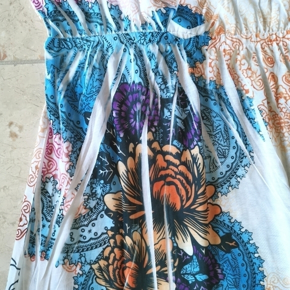 NWT Exist USA Sundress Beach Dress White Blue Coverup - Picture 10 of 11